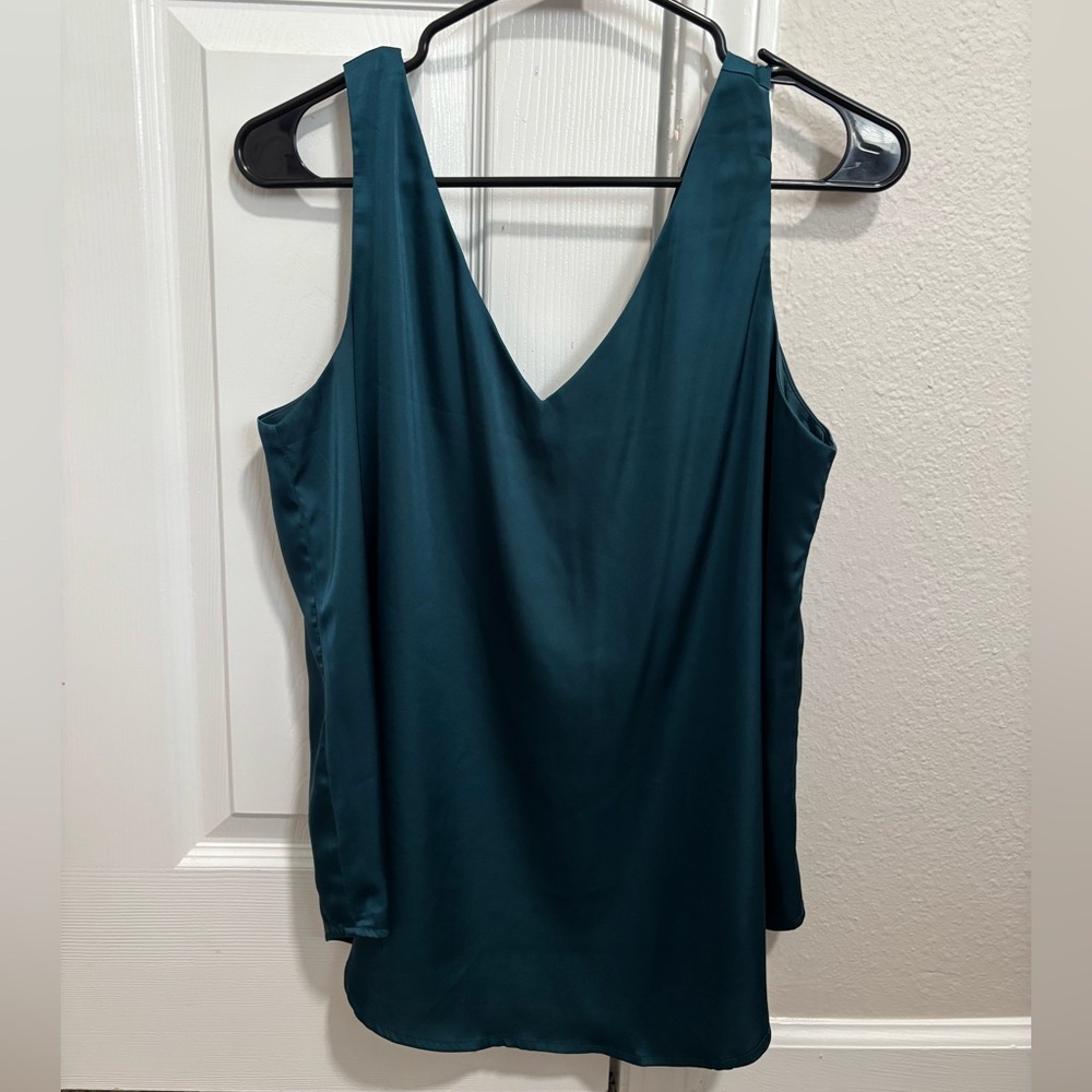 Satin v-neck blouse